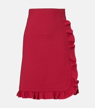 Crepe Couture ruffled midi skirt  | Valentino