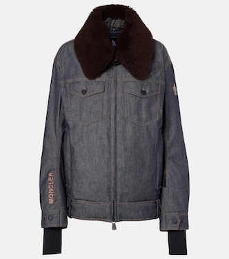 Yunque shearling-trimmed denim down jacket | Moncler Grenoble