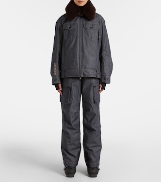 Yunque shearling-trimmed denim down jacket | Moncler Grenoble