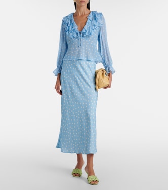 Lasca polka-dot silk top | Rixo