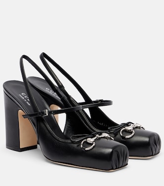 Escarpins slingback Horsebit 90 en cuir  | Gucci