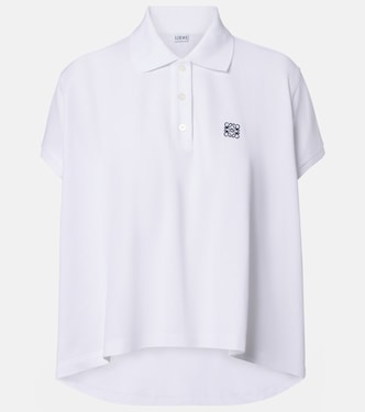 Polo asimétrico de piqué de algodón | Loewe