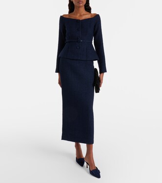 Off-shoulder bouclé top | Roland Mouret