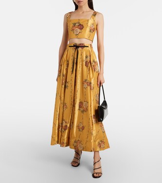 Amanda floral cotton-blend crop top | Agua by Agua Bendita