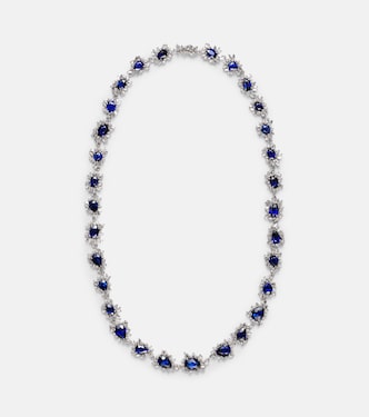 18kt white gold necklace with sapphires and diamonds | Suzanne Kalan