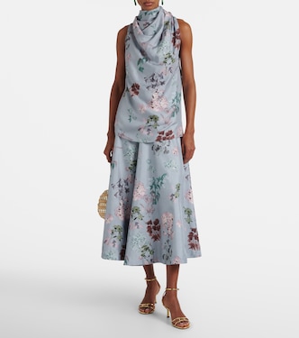 Sleary floral draped silk top | Altuzarra
