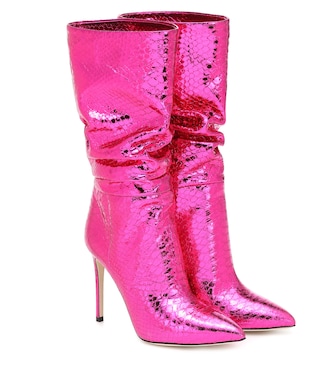 Botas de piel metalizada grabada | Paris Texas