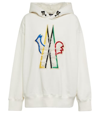 Logo fleece-lined cotton hoodie | Moncler Grenoble