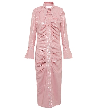 Hemdblusenkleid mit Pailletten | Ganni