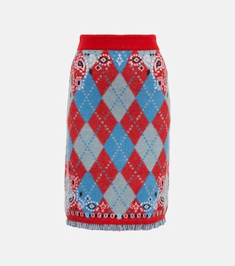 Bandana Argyle wool-blend skirt | Alanui