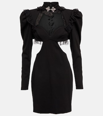 Lace-trimmed wool-blend minidress | Alessandra Rich