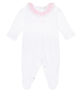 Baby - Tutina in cotone con volant | Monnalisa