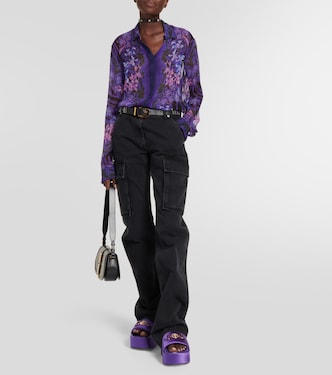 Chemise en soie à fleurs | Versace