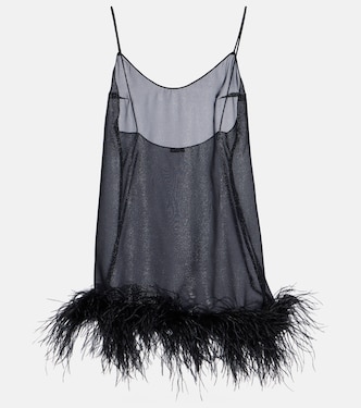 Feather-trimmed minidress | Oséree