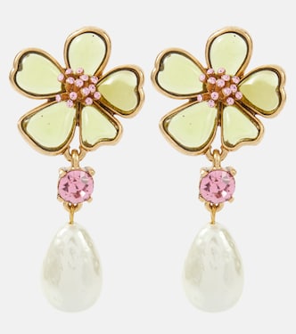 Orecchini con cristalli e perla bijoux | Oscar de la Renta