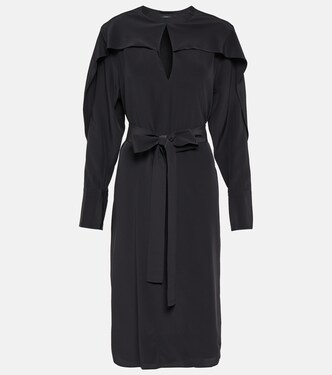 Danville silk crêpe de chine midi dress  | Joseph