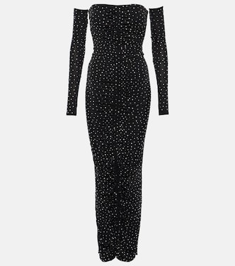 Embellished strapless jersey maxi dress | Alex Perry