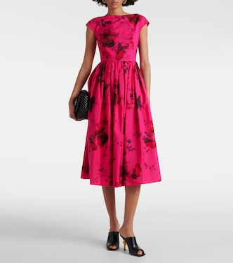 Robe midi en coton à fleurs | Erdem