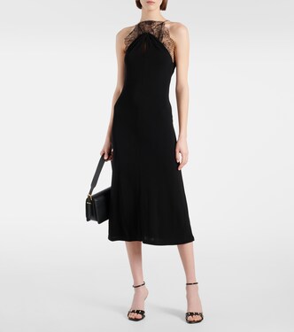Abito midi in crêpe e pizzo | Givenchy