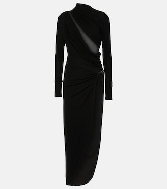 Asymmetric draped cutout midi dress | Christopher Esber
