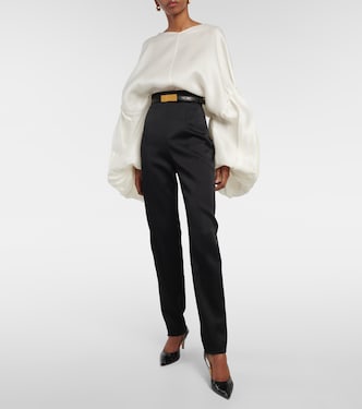 Pantalon slim Lenn en satin | Khaite