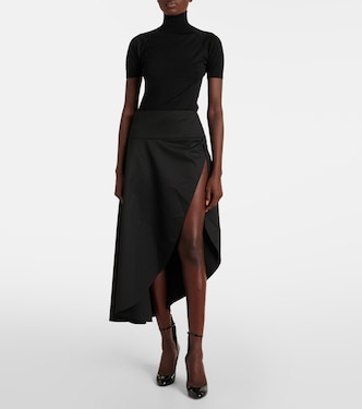 Falda midi de lana asimétrica | Alaïa