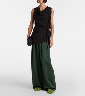 Top in jersey di cotone drappeggiato | Dries Van Noten