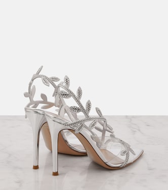 Pumps Flavia 105 in pelle metallizzata con cristalli | Gianvito Rossi