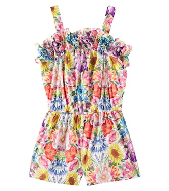 Ruffled floral cotton playsuit | Tartine et Chocolat