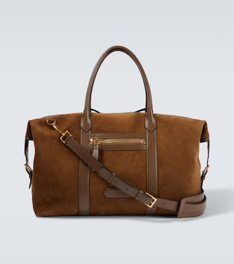 Leather-trimmed suede duffel bag | Tom Ford