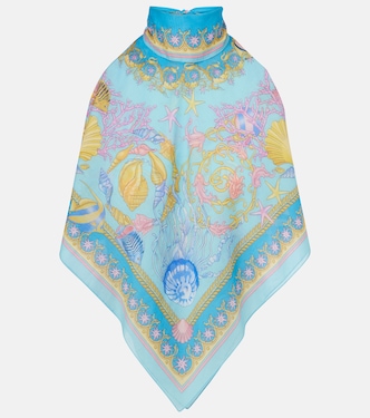Top imprimé en coton et soie | Versace