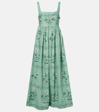 Barbara embroidered linen maxi dress | Agua by Agua Bendita