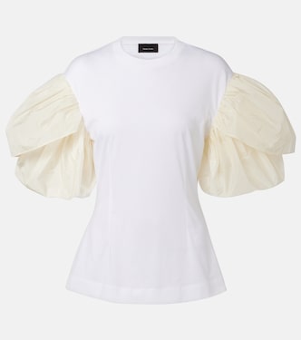 T-shirt in jersey di cotone con maniche a sbuffo | Simone Rocha