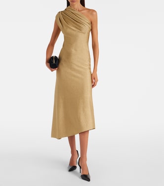 Coast one-shoulder lamé midi dress | Khaite
