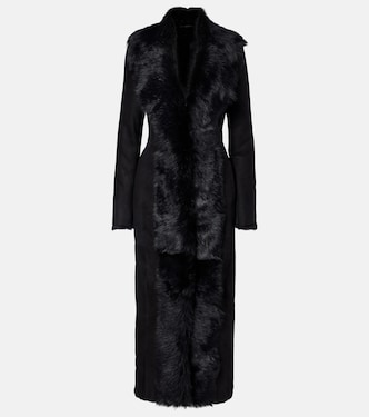 Shearling-trimmed suede coat | Magda Butrym