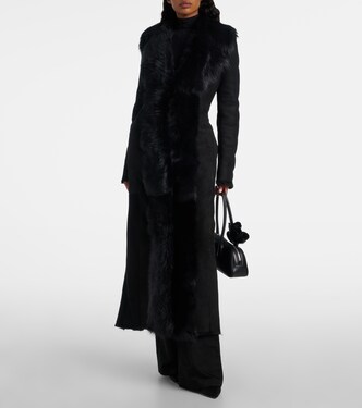 Shearling-trimmed suede coat | Magda Butrym