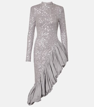 Vestido midi asimétrico con lentejuelas | Rotate
