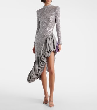 Sequined asymmetric midi dress | Rotate