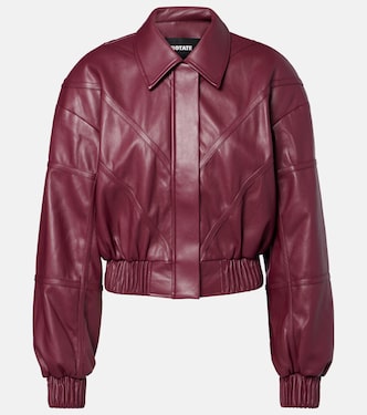 Chaqueta bomber cropped de piel sintética | Rotate