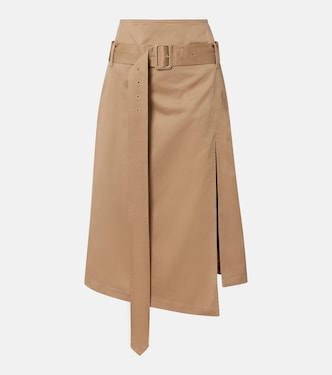 Gonna midi Innara in twill di cotone con cintura | Acne Studios