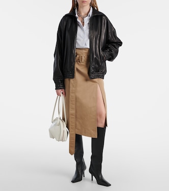 Innara belted cotton twill midi skirt | Acne Studios
