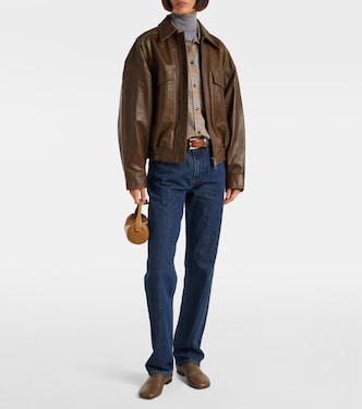 Eugene leather bomber jacket | Staud