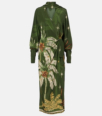 Robe midi imprimée en soie | Johanna Ortiz