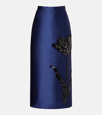 Sequined twill pencil skirt | Erdem