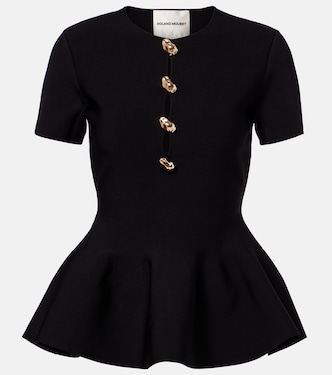 Embellished peplum top | Roland Mouret