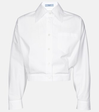 Cropped cotton shirt | Prada