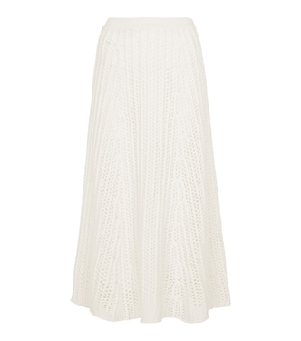 Falda midi de cachemira con punto trenzado Pablo | Gabriela Hearst