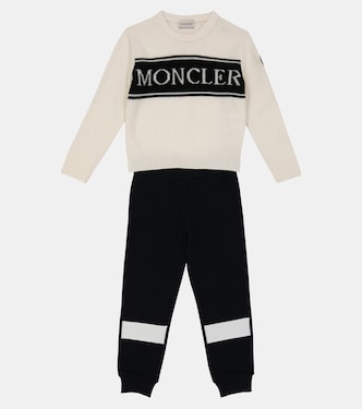 Logo intarsia wool knit sweater | Moncler Enfant