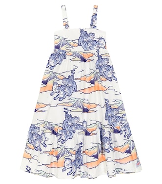 Printed cotton poplin dress | Kenzo Kids