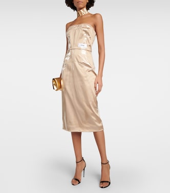 x Kim - Abito midi con ruches | Dolce&Gabbana